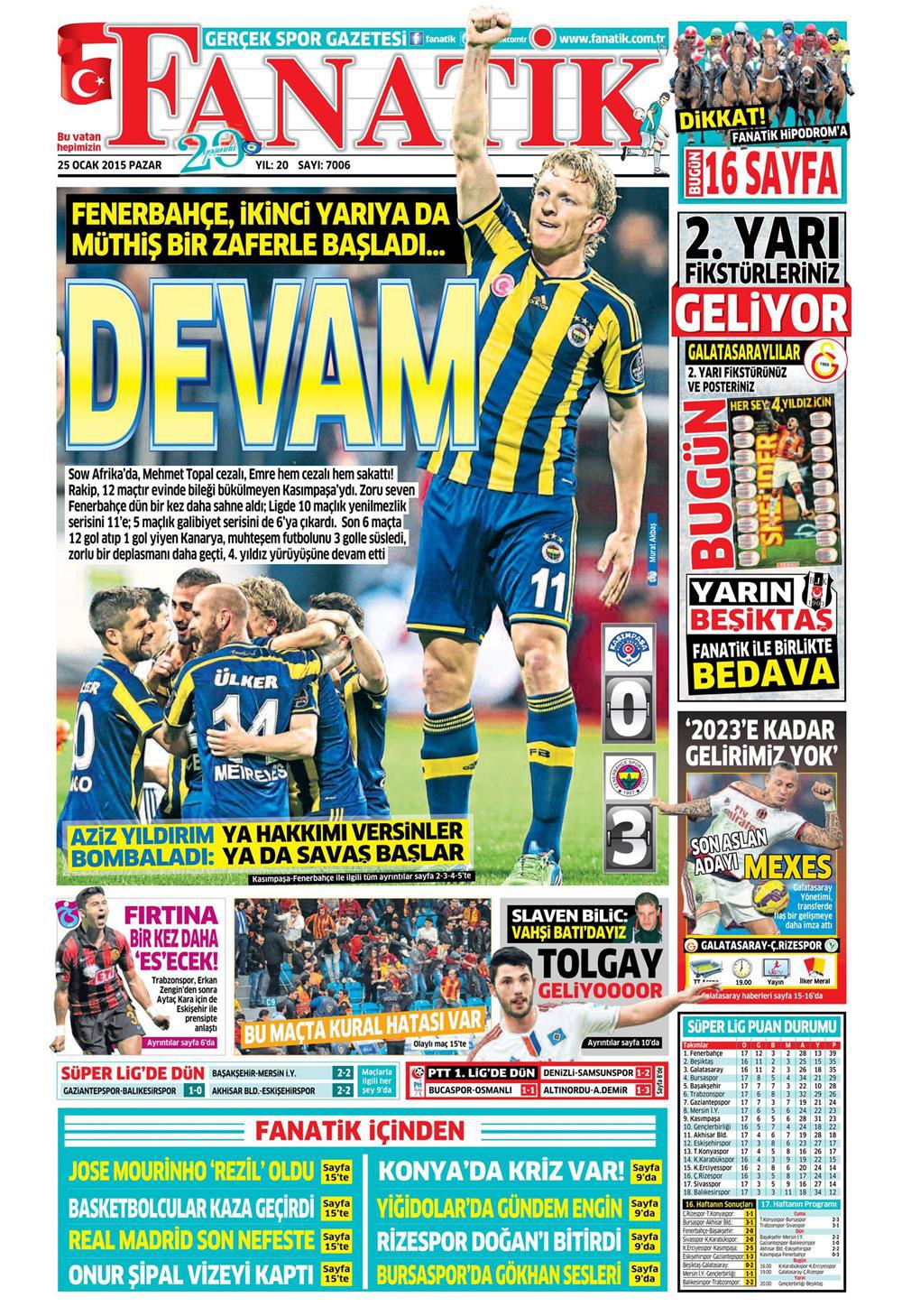 Gazete manşetleri 25 Ocak 2015 Gazete manşetleri Presshaber.com’da. 25 Ocak Pazar günü yayınlanan ulusal gazetelerin manşetleri sizin için sitemizde. 25 ocak gazete manşet fanatik_250115