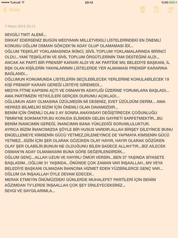 Ankara Büyükşehir Belediye Başkanı Melih Gökçek,