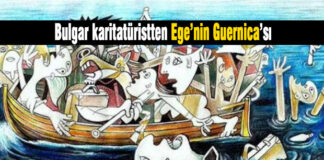 Bulgar karitatürist Jovcho Savov Ege’nin Guernica’sını çizdi