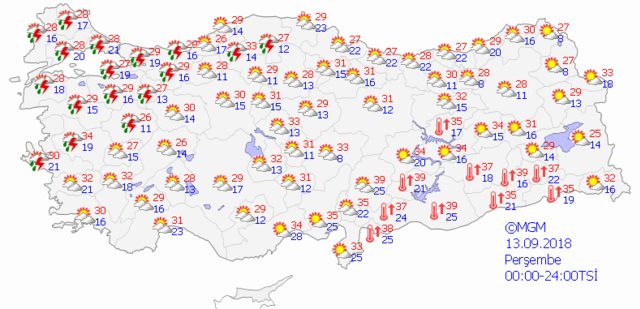 hakkında 5 GÜNLÜK HAVA DURUMU RAPORU4 Sağanak yağış