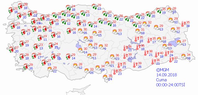 hakkında 5 GÜNLÜK HAVA DURUMU RAPORU5 Sağanak yağış