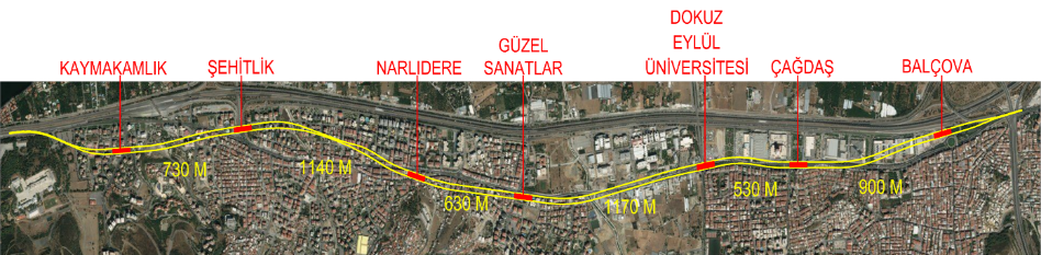 Narlıdere metrosu güzergahı